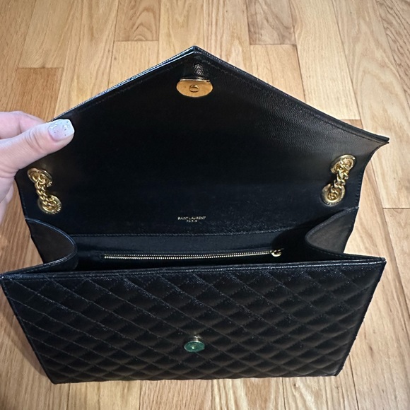 Yves Saint Laurent Bags Monogram Ysl Large Triquilted Envelope Chain Shoulder Bag With